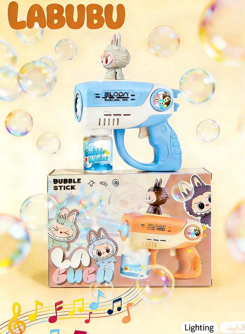 Labubu Blue Bubble Machine Guns, Bubble Makers with Light and Music, Gifts for Age 3 4 5 6 7 8 Years Old Kids Baby, Automatic Bubble Machine, Summer Toy Gift for Outdoor Indoor Birthday Wedding Party - Image 1